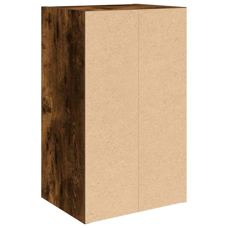 Boekenkast 31x24x52 cm bewerkt hout gerookt eikenkleurig