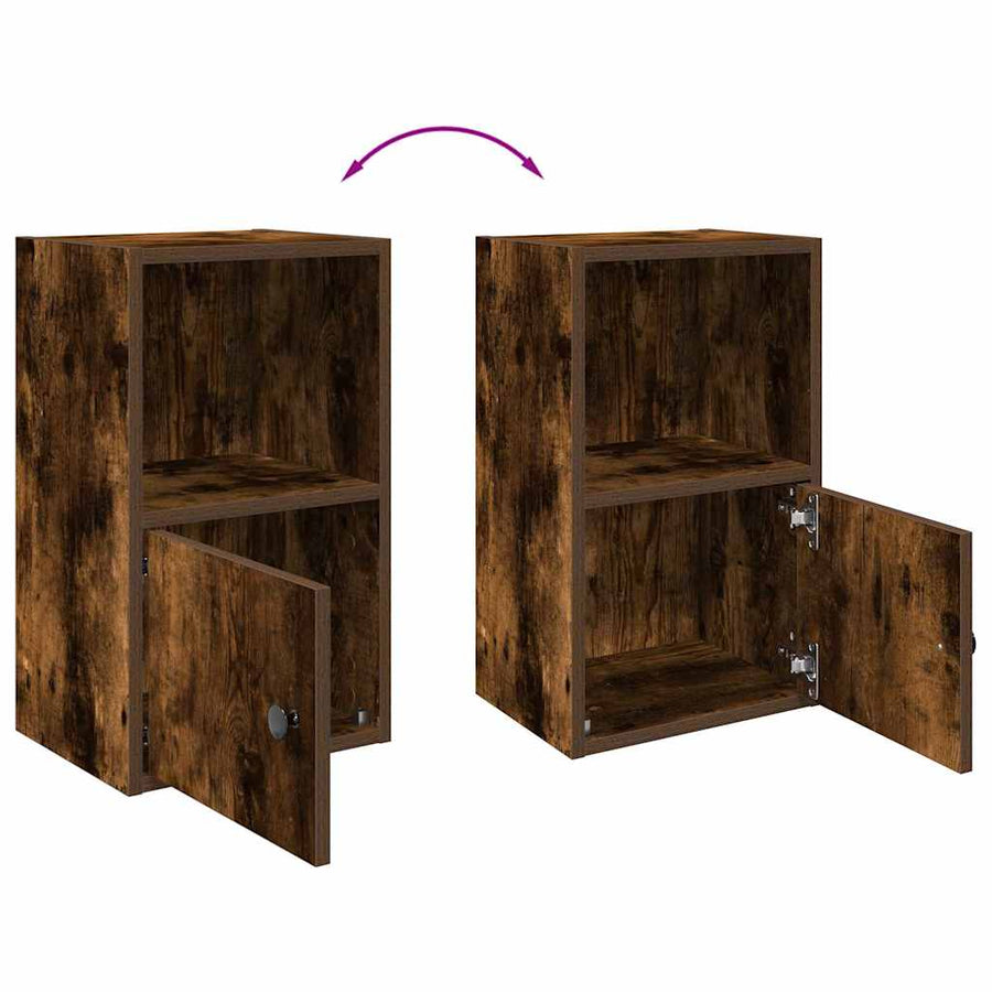 Boekenkast 31x24x52 cm bewerkt hout gerookt eikenkleurig