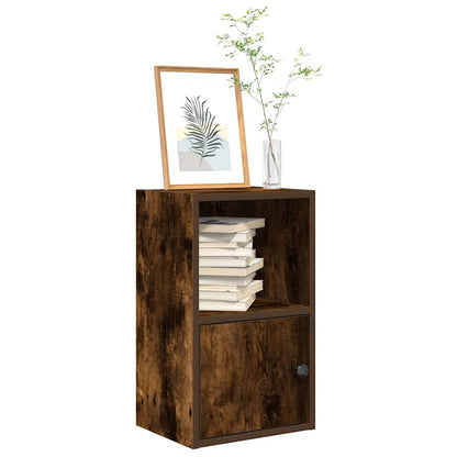 Boekenkast 31x24x52 cm bewerkt hout gerookt eikenkleurig