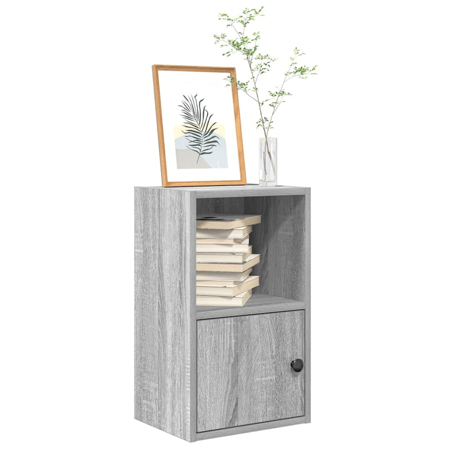 Boekenkast 31x24x52 cm bewerkt hout grijs sonoma eikenkleurig