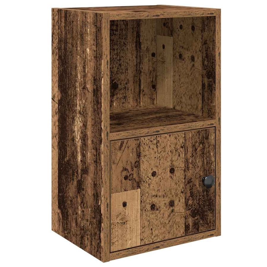 Boekenkast 31x24x52 cm bewerkt hout oud houtkleurig