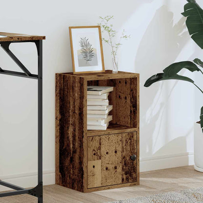Boekenkast 31x24x52 cm bewerkt hout oud houtkleurig