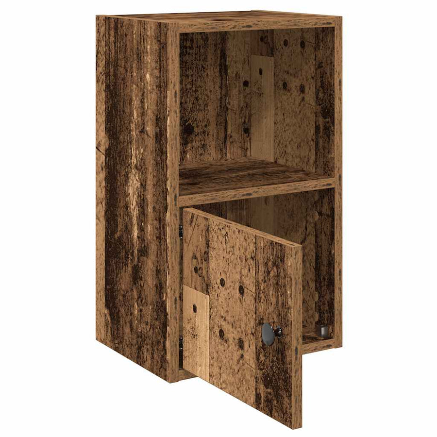 Boekenkast 31x24x52 cm bewerkt hout oud houtkleurig