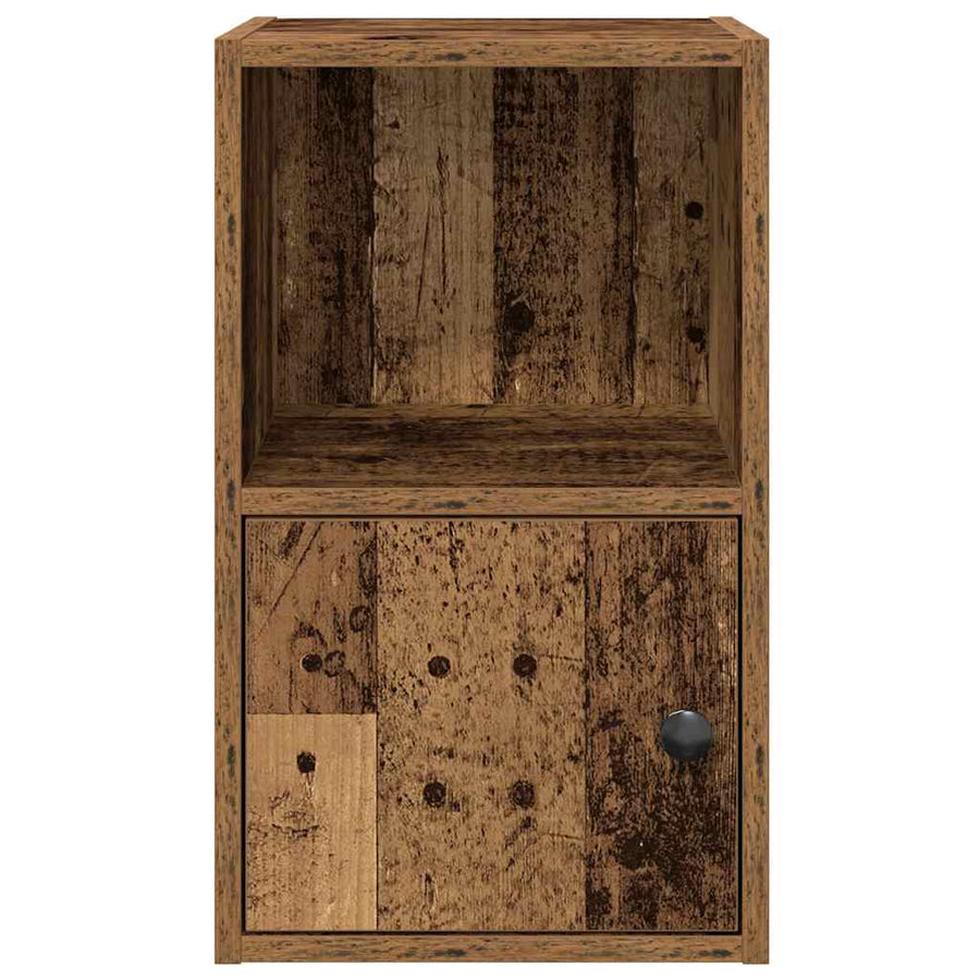 Boekenkast 31x24x52 cm bewerkt hout oud houtkleurig