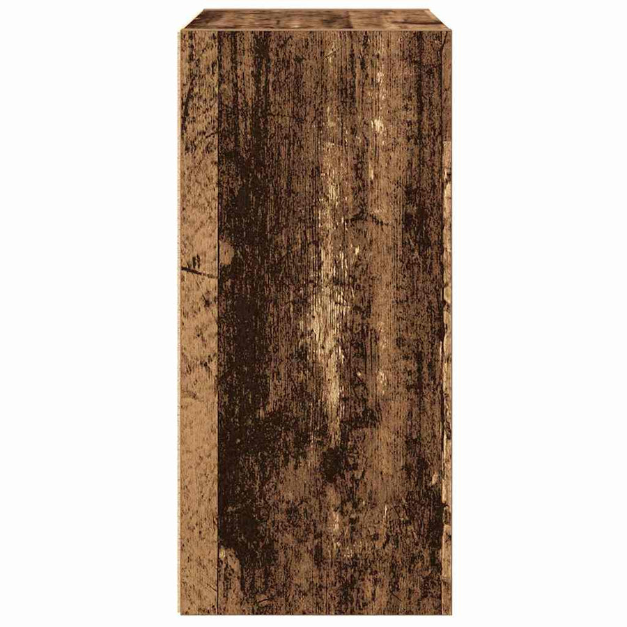 Boekenkast 31x24x52 cm bewerkt hout oud houtkleurig