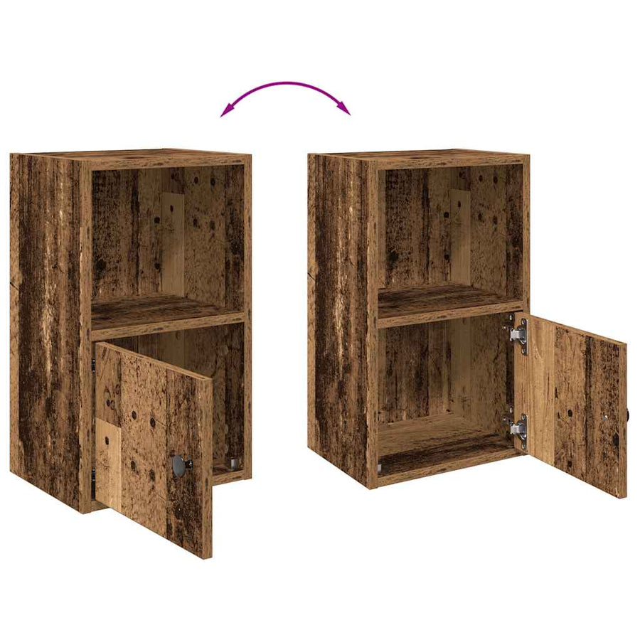 Boekenkast 31x24x52 cm bewerkt hout oud houtkleurig