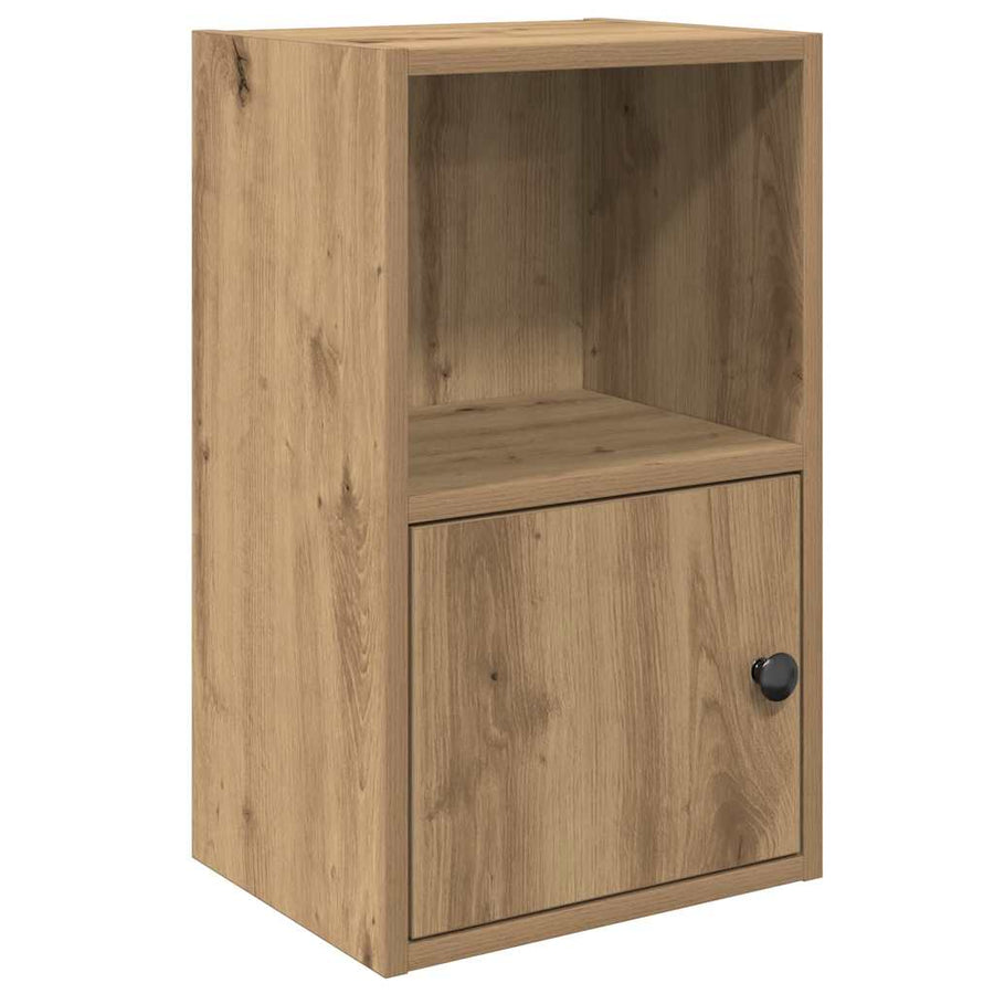 Boekenkast 31x24x52 cm bewerkt hout artisanaal eikenkleurig