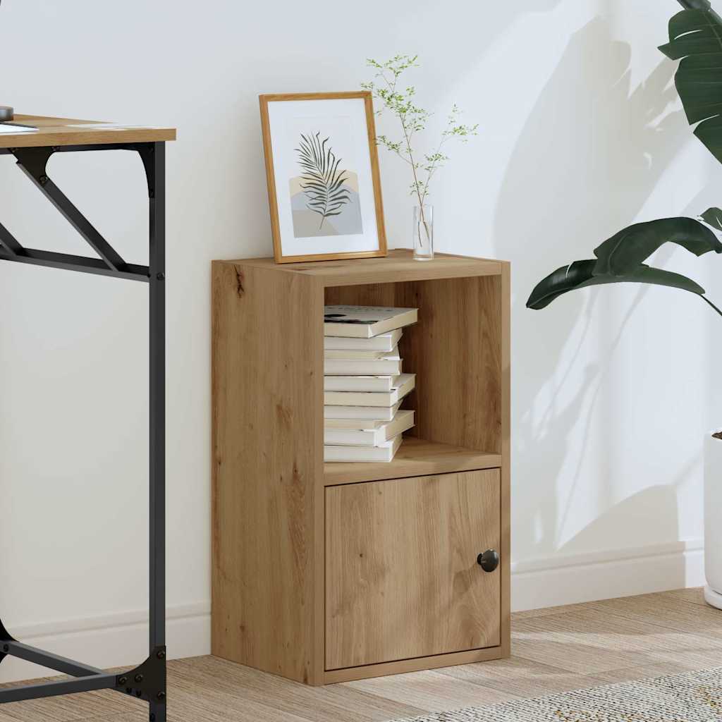 Boekenkast 31x24x52 cm bewerkt hout artisanaal eikenkleurig