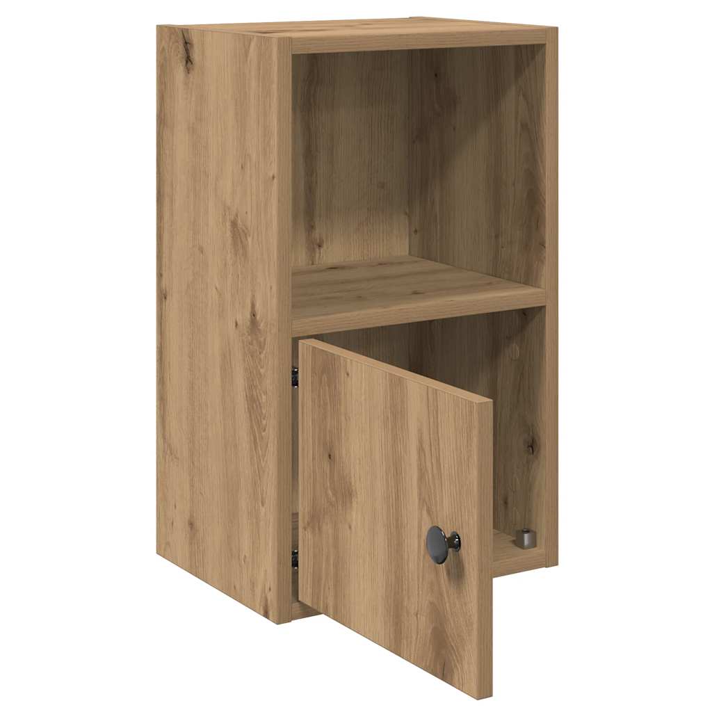 Boekenkast 31x24x52 cm bewerkt hout artisanaal eikenkleurig