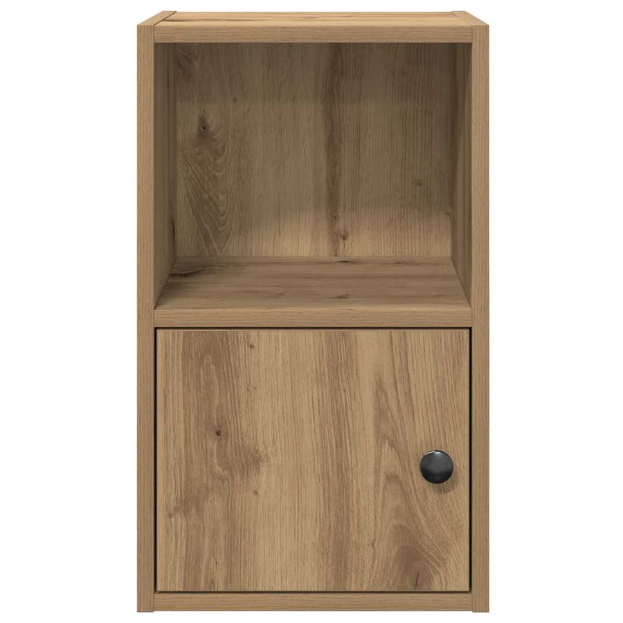 Boekenkast 31x24x52 cm bewerkt hout artisanaal eikenkleurig