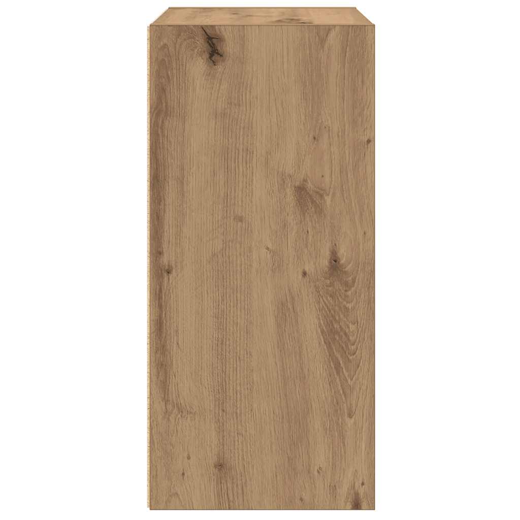 Boekenkast 31x24x52 cm bewerkt hout artisanaal eikenkleurig