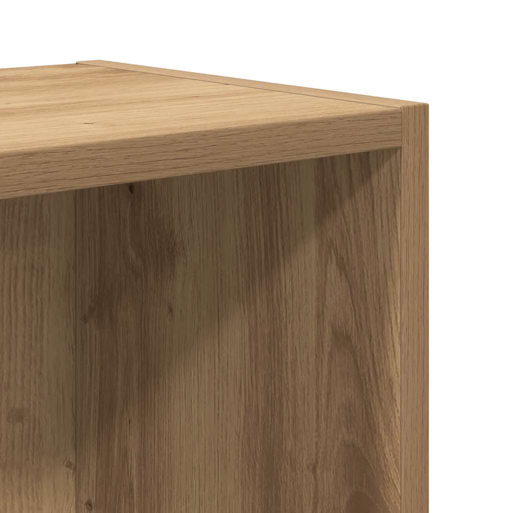 Boekenkast 31x24x52 cm bewerkt hout artisanaal eikenkleurig