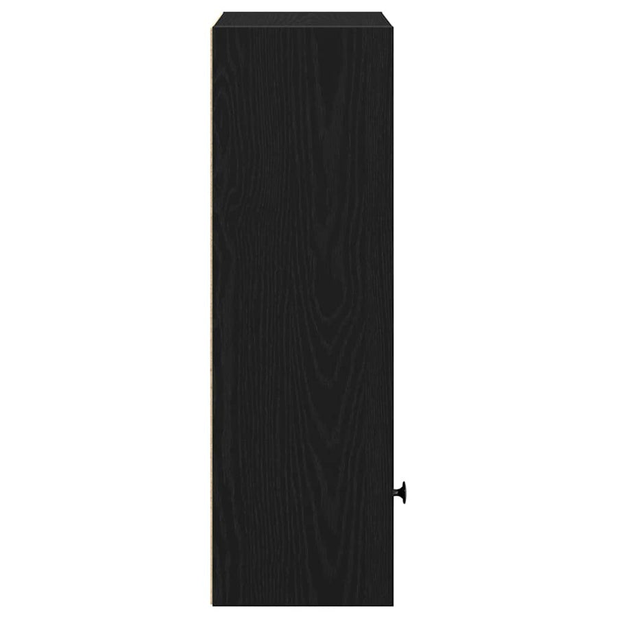 Boekenkast 31x24x77 cm bewerkt hout zwart eikenkleurig