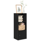 Bookcase 31x24x77 cm engineered wood black oak-colored