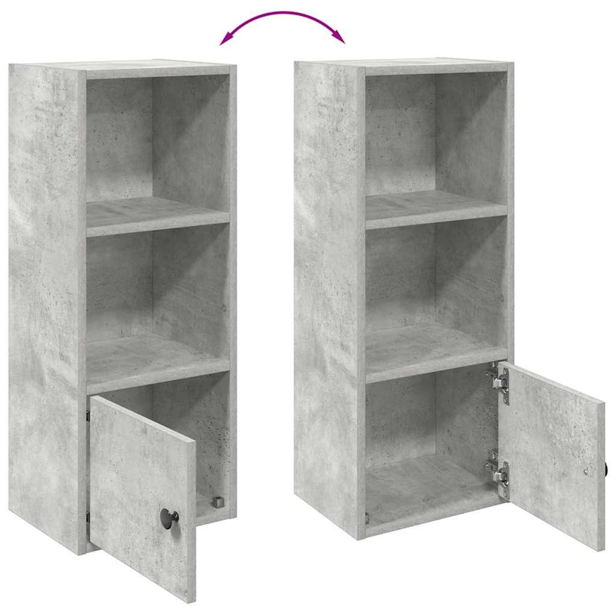 Boekenkast 31x24x77 cm bewerkt hout betongrijs