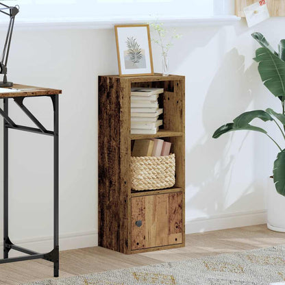 Boekenkast 31x24x77 cm bewerkt hout oud houtkleurig