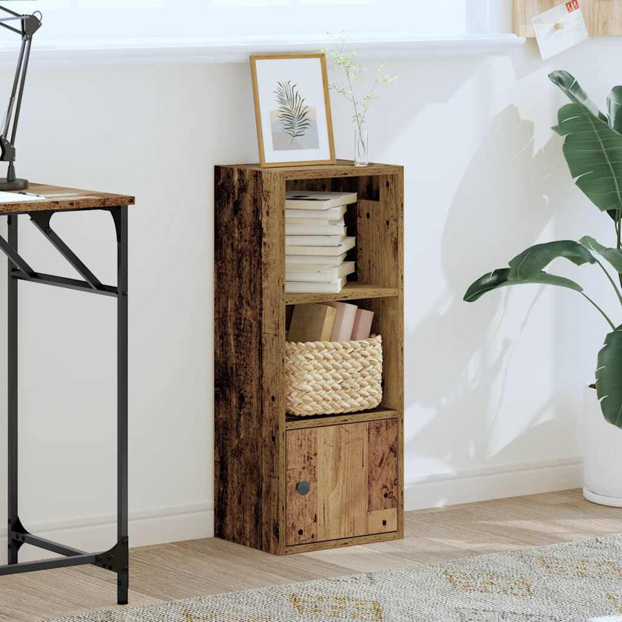 Boekenkast 31x24x77 cm bewerkt hout oud houtkleurig