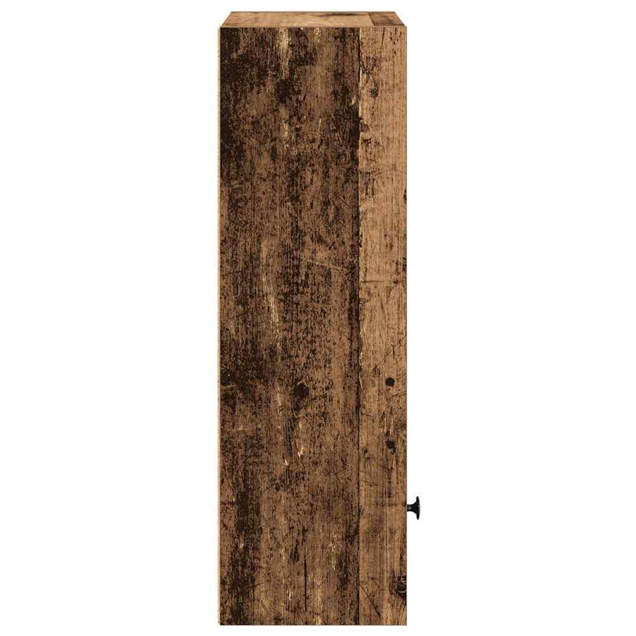 Boekenkast 31x24x77 cm bewerkt hout oud houtkleurig