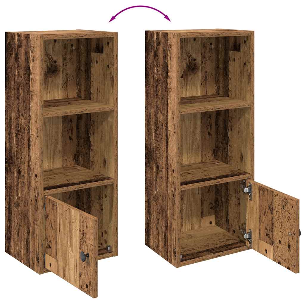 Boekenkast 31x24x77 cm bewerkt hout oud houtkleurig