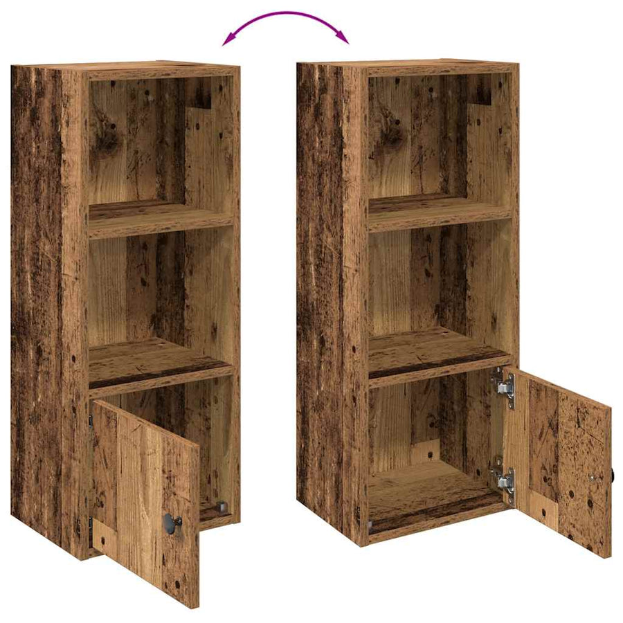 Boekenkast 31x24x77 cm bewerkt hout oud houtkleurig