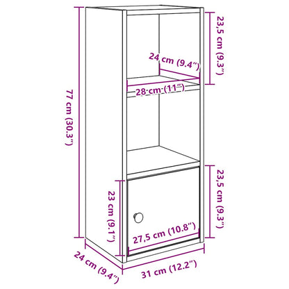 Boekenkast 31x24x77 cm bewerkt hout oud houtkleurig