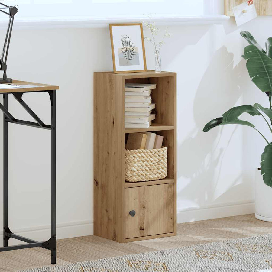 Boekenkast 31x24x77 cm bewerkt hout artisanaal eikenkleurig