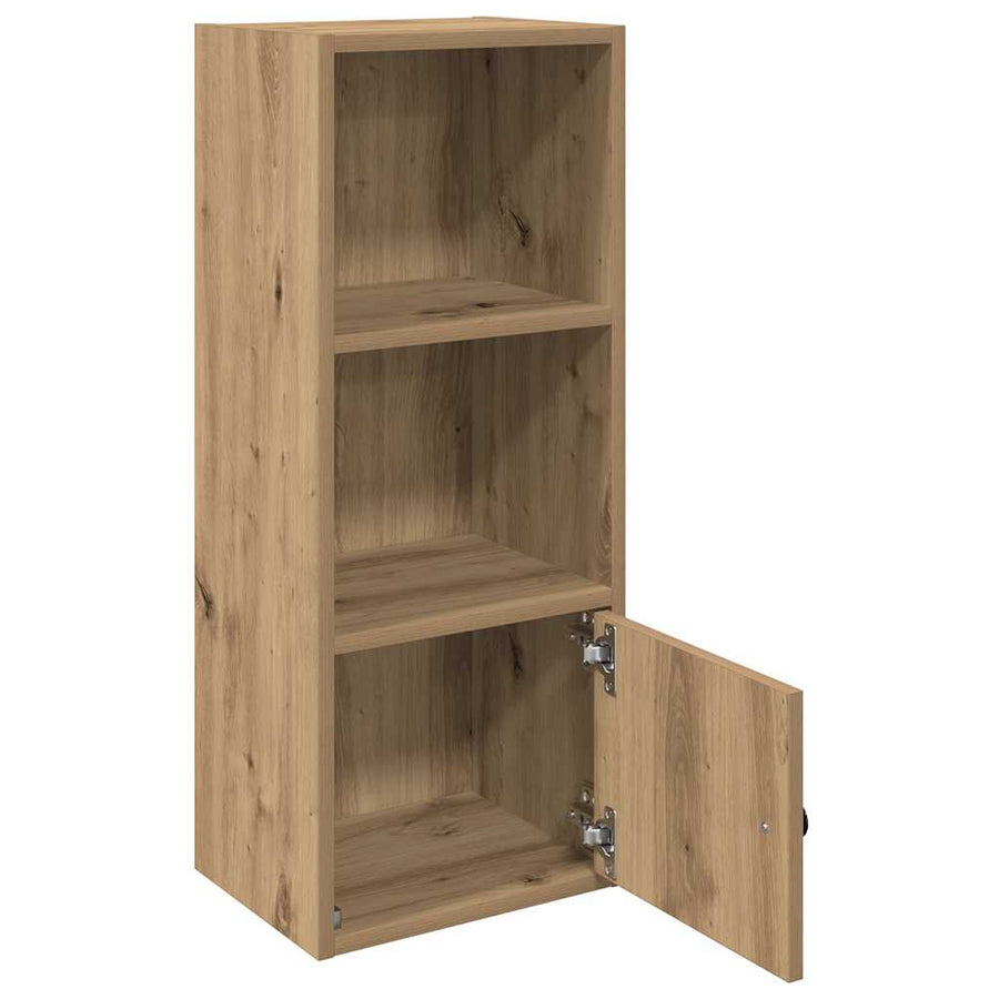 Boekenkast 31x24x77 cm bewerkt hout artisanaal eikenkleurig