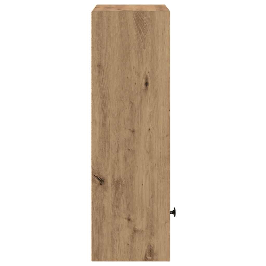 Boekenkast 31x24x77 cm bewerkt hout artisanaal eikenkleurig