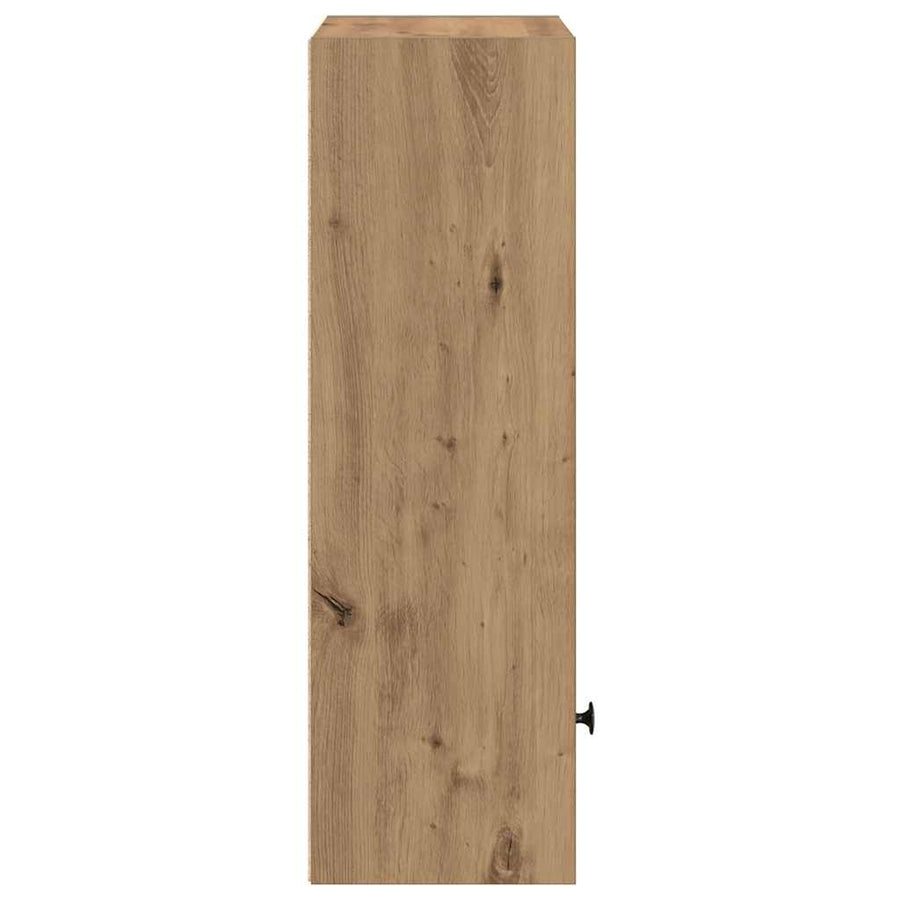 Boekenkast 31x24x77 cm bewerkt hout artisanaal eikenkleurig