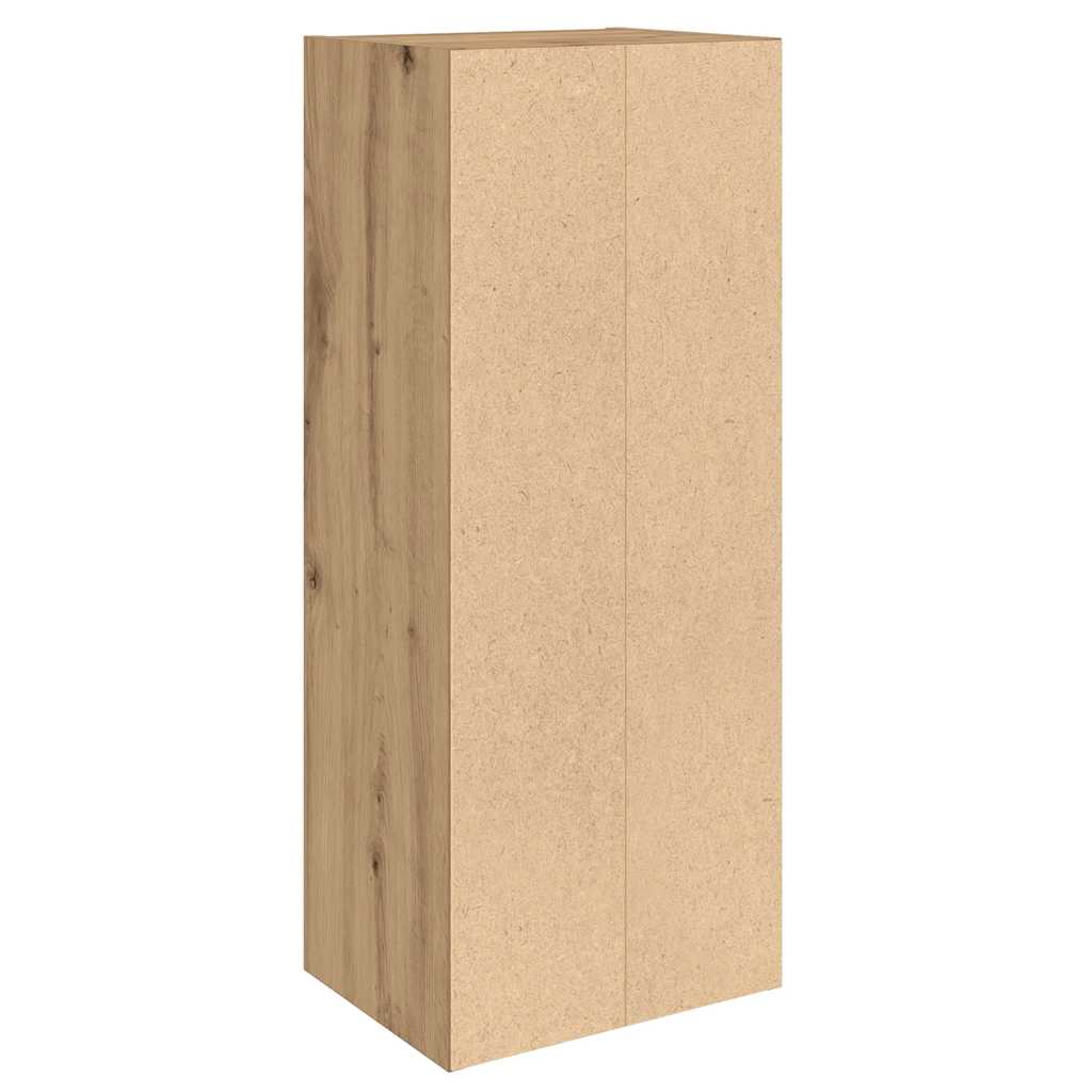 Boekenkast 31x24x77 cm bewerkt hout artisanaal eikenkleurig