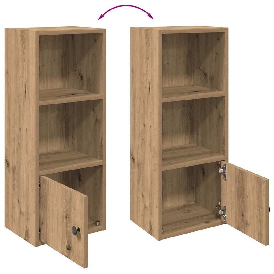 Boekenkast 31x24x77 cm bewerkt hout artisanaal eikenkleurig