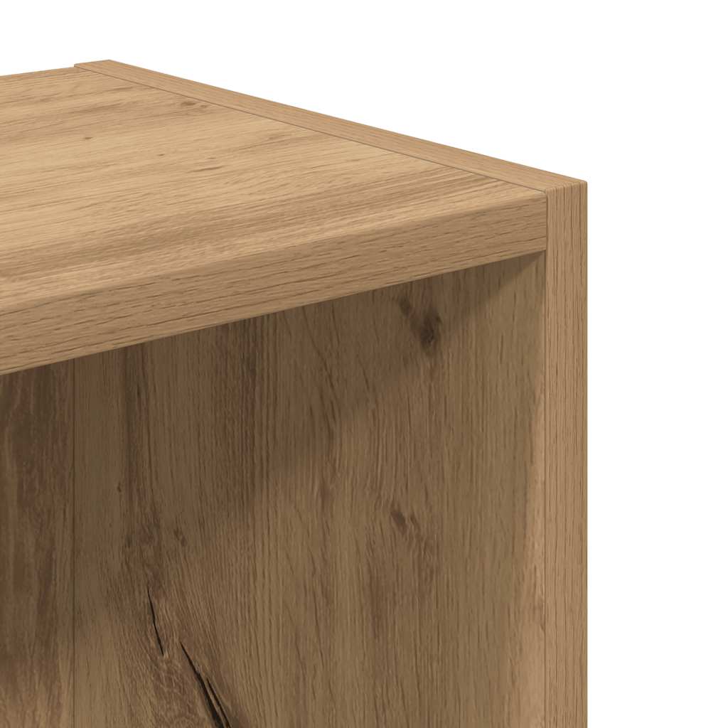 Boekenkast 31x24x77 cm bewerkt hout artisanaal eikenkleurig