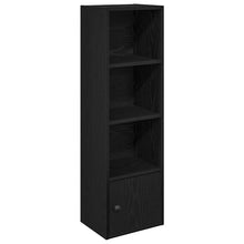 Boekenkast 31x24x102 cm bewerkt hout zwart eikenkleurig