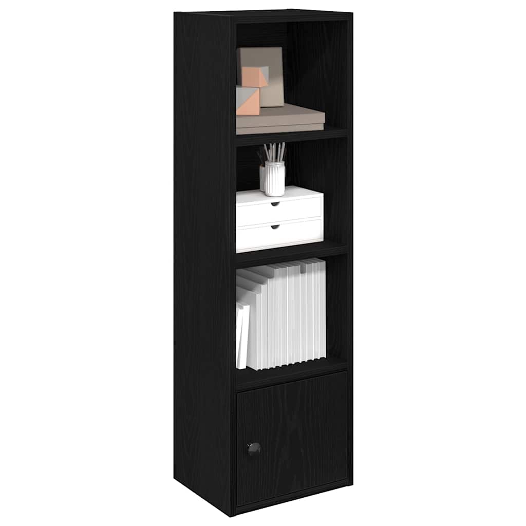 Boekenkast 31x24x102 cm bewerkt hout zwart eikenkleurig