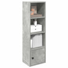 Boekenkast 31x24x102 cm bewerkt hout betongrijs