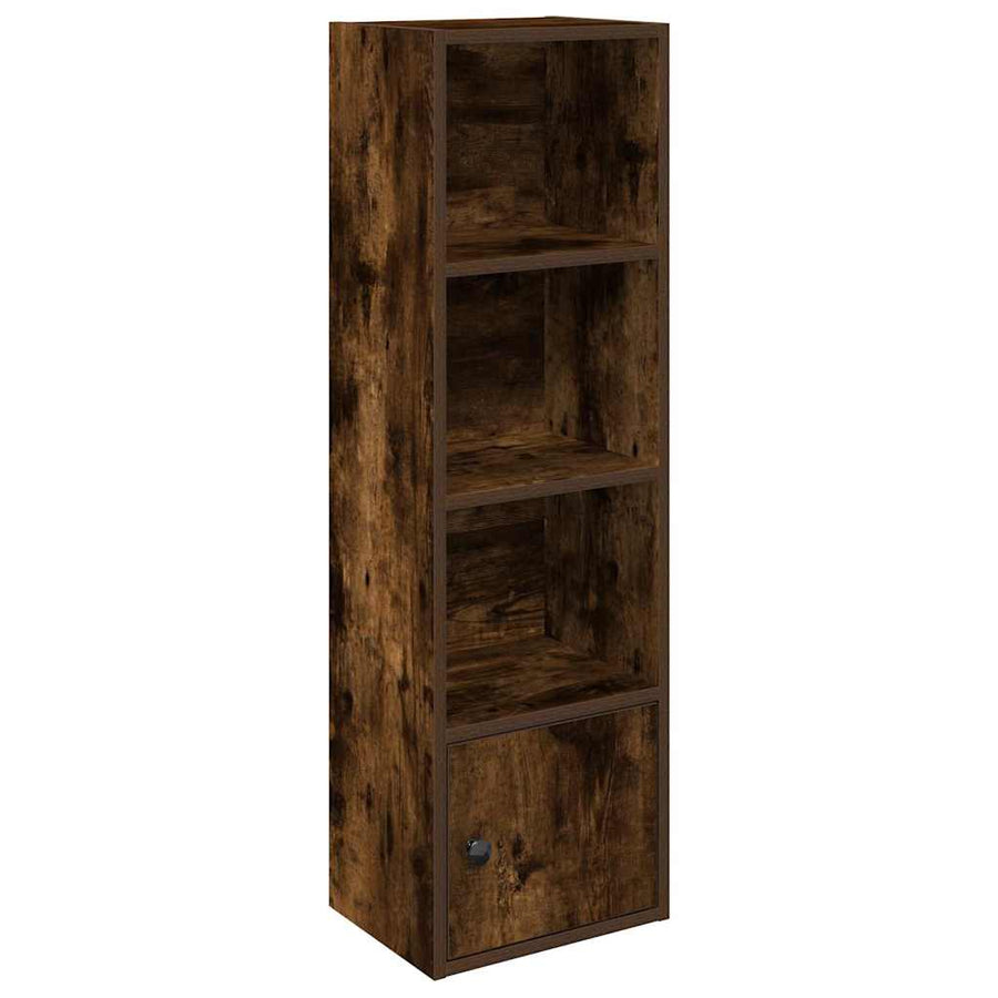 Boekenkast 31x24x102 cm bewerkt hout gerookt eikenkleurig