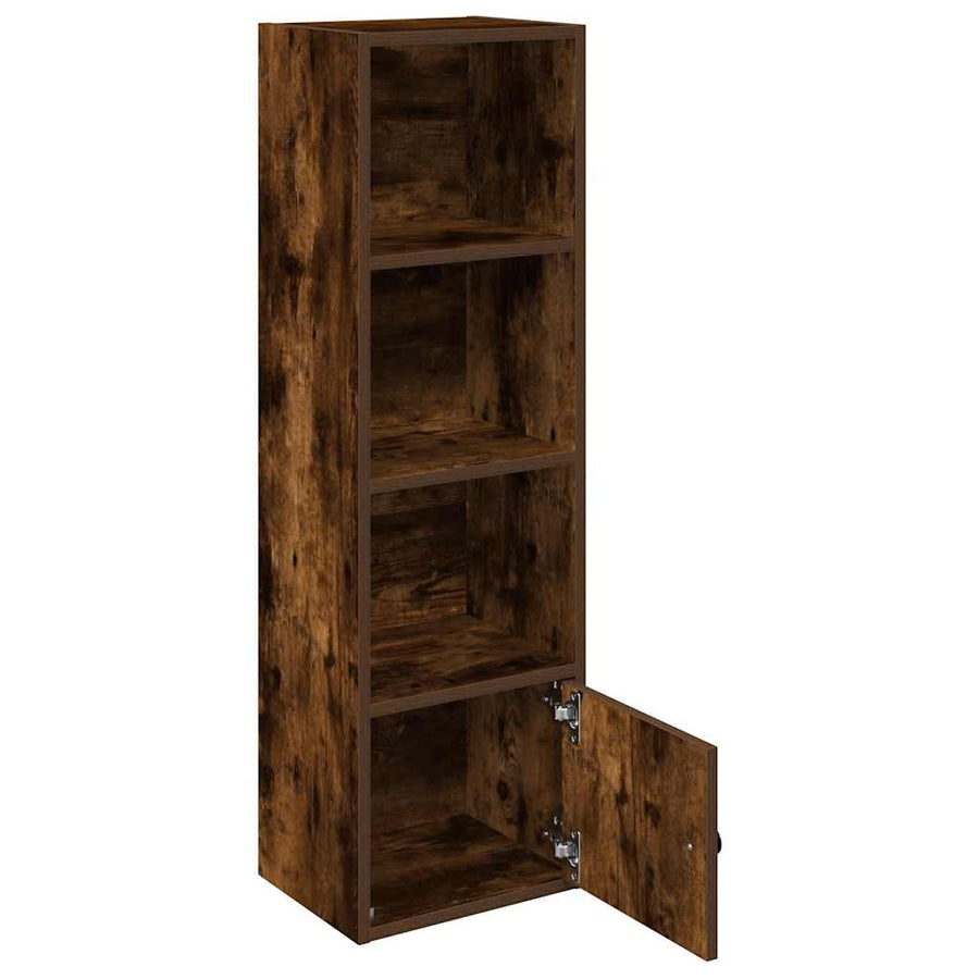 Boekenkast 31x24x102 cm bewerkt hout gerookt eikenkleurig
