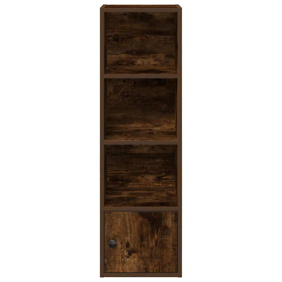 Boekenkast 31x24x102 cm bewerkt hout gerookt eikenkleurig