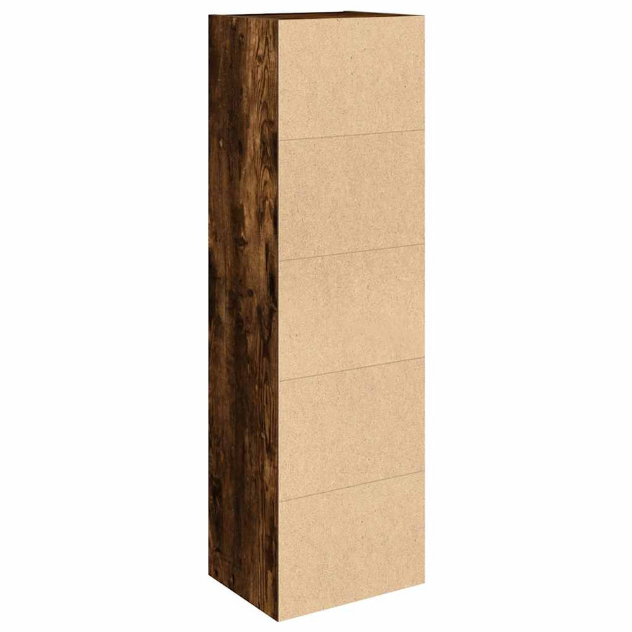 Boekenkast 31x24x102 cm bewerkt hout gerookt eikenkleurig