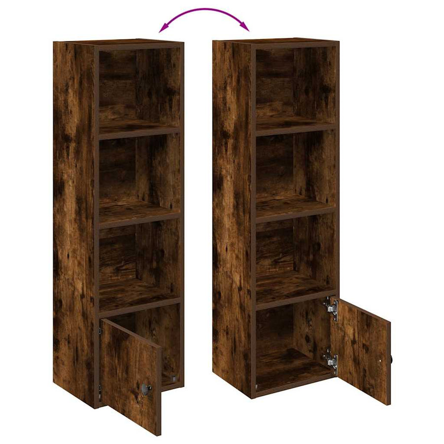 Boekenkast 31x24x102 cm bewerkt hout gerookt eikenkleurig