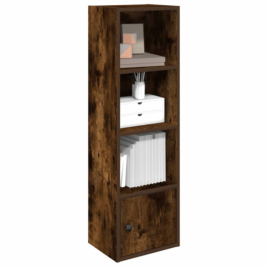 Boekenkast 31x24x102 cm bewerkt hout gerookt eikenkleurig