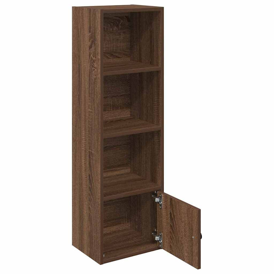Boekenkast 31x24x102 cm bewerkt hout bruin eikenkleurig