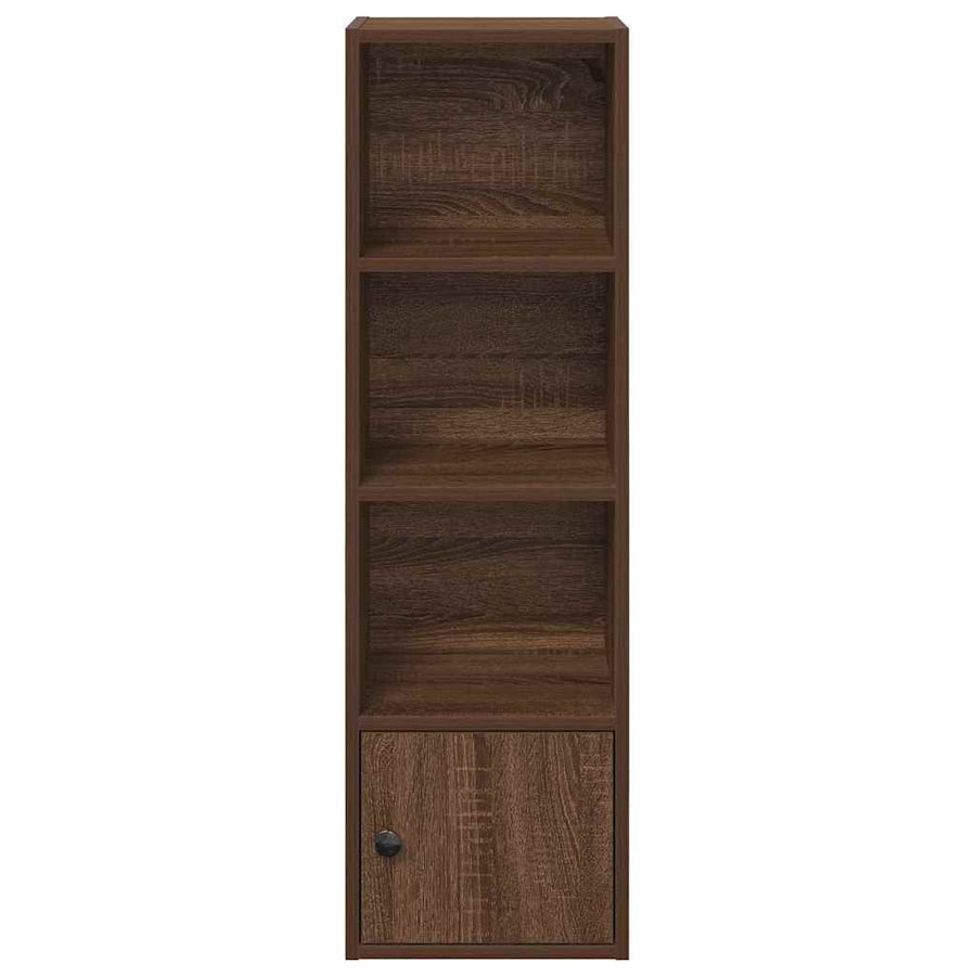 Boekenkast 31x24x102 cm bewerkt hout bruin eikenkleurig