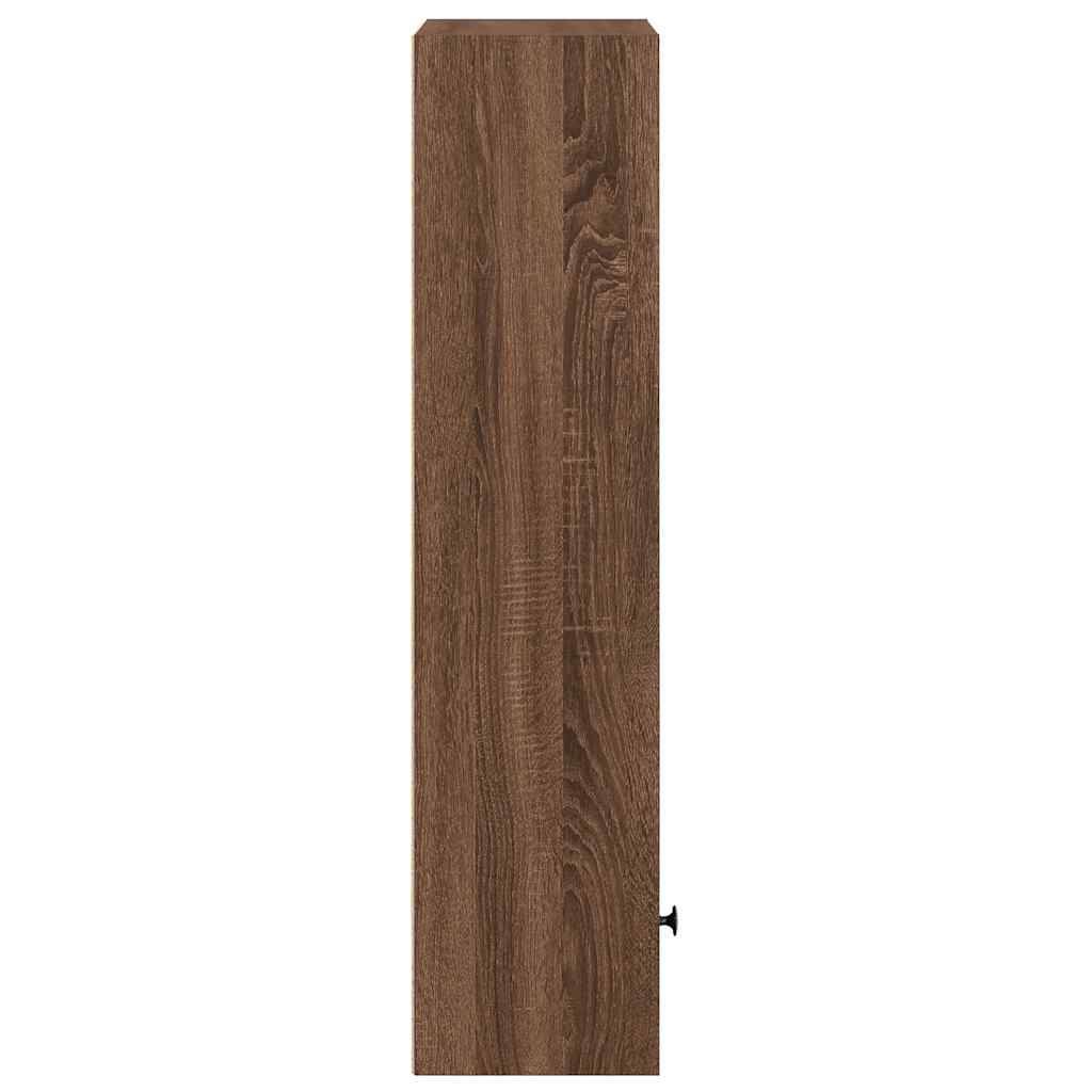 Boekenkast 31x24x102 cm bewerkt hout bruin eikenkleurig
