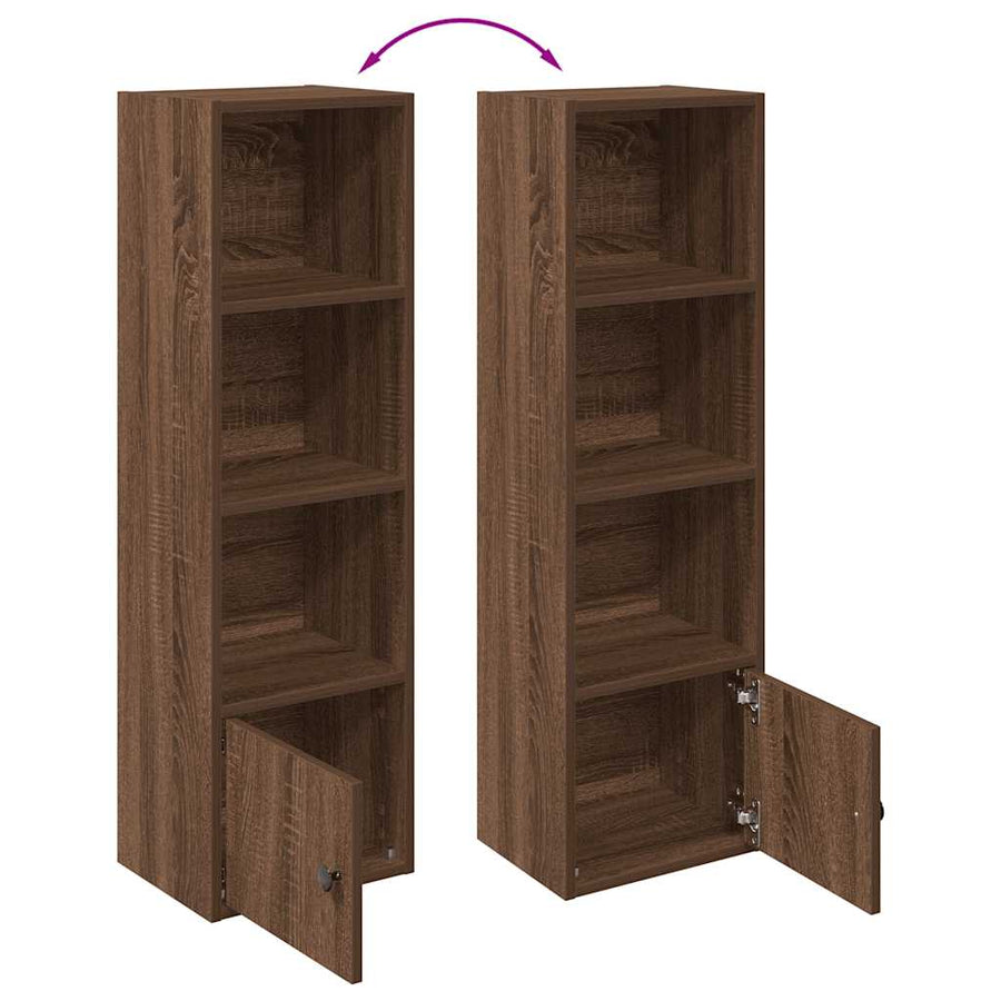 Boekenkast 31x24x102 cm bewerkt hout bruin eikenkleurig