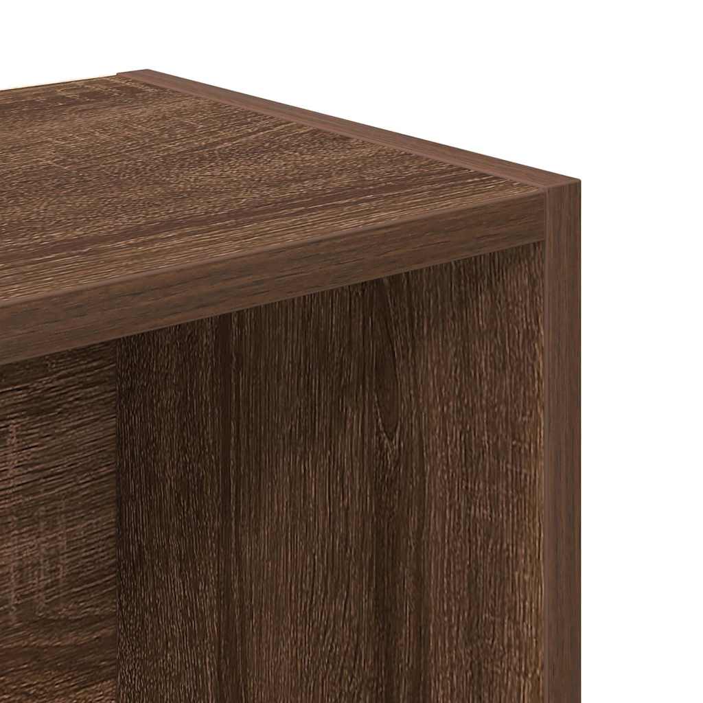 Boekenkast 31x24x102 cm bewerkt hout bruin eikenkleurig