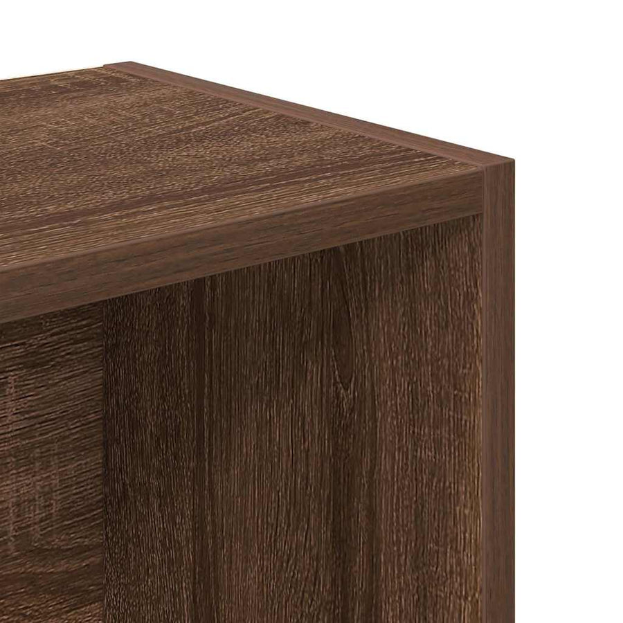 Boekenkast 31x24x102 cm bewerkt hout bruin eikenkleurig