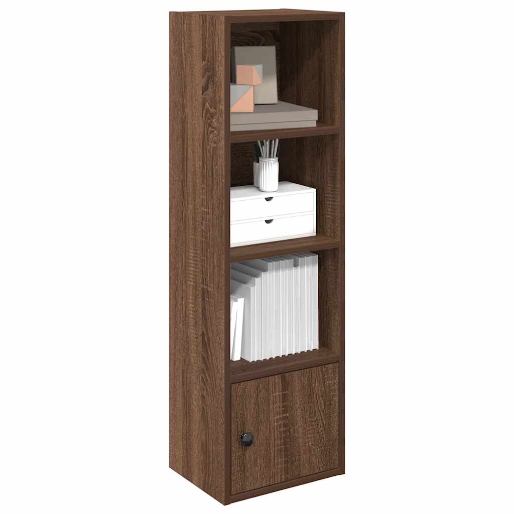 Boekenkast 31x24x102 cm bewerkt hout bruin eikenkleurig