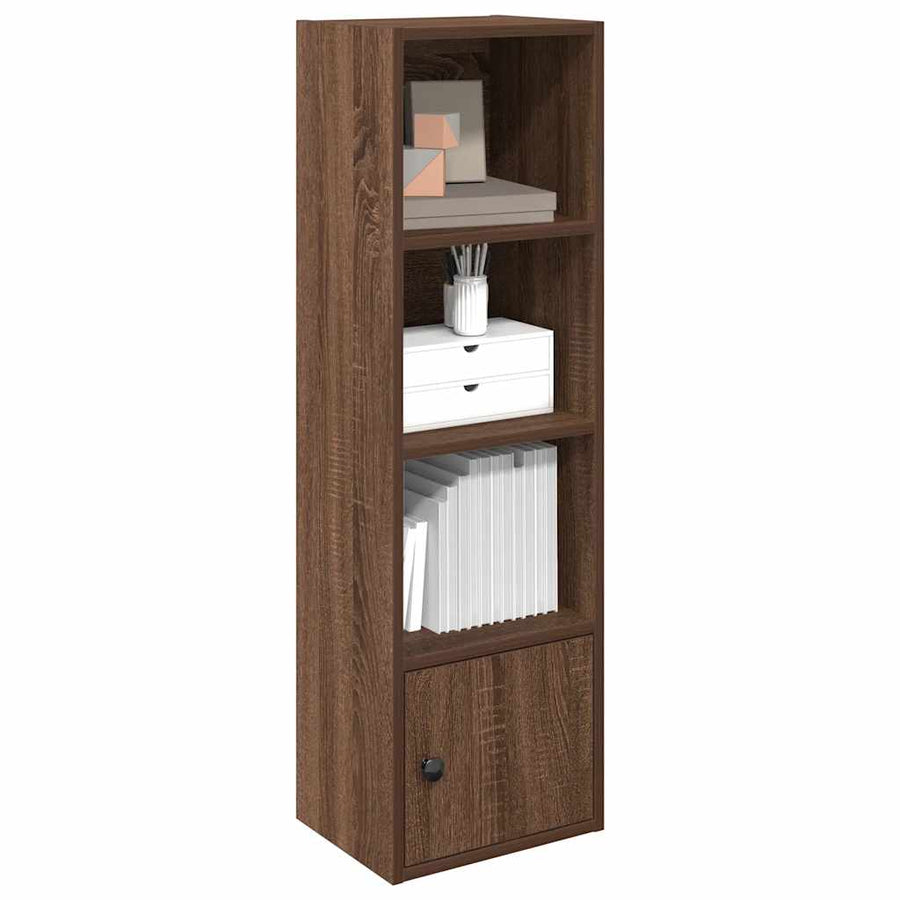 Boekenkast 31x24x102 cm bewerkt hout bruin eikenkleurig