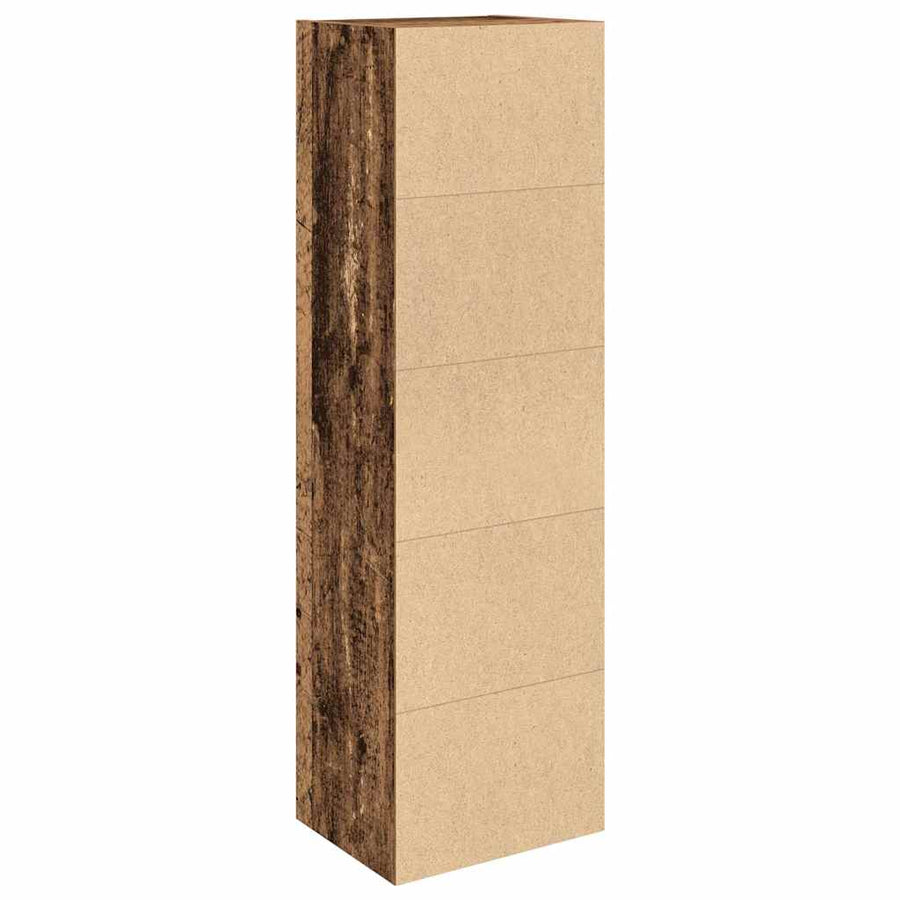 Boekenkast 31x24x102 cm bewerkt hout oud houtkleurig